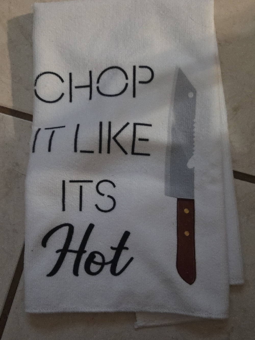 Kitchen Tea Towel - White with Knife Design NWOT